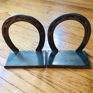 Pair Of Trendy VTG Retro Modernist Hampton Brass Gold ARCH Horseshoe Bookends